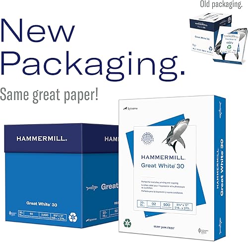 Miniatura 5 de Hammermill - Papel para impresora Great White 30 reciclado 85 x 11pulgadas 5resmas 2500hojas brillo de 92 hecho en EEUU