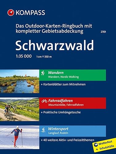 KOMPASS Outdoor-Karte Ringbuch Schwarzwald 1:35.000: kompletter Gebietsabdeckung als Kartenblätter zum Mitnehmen