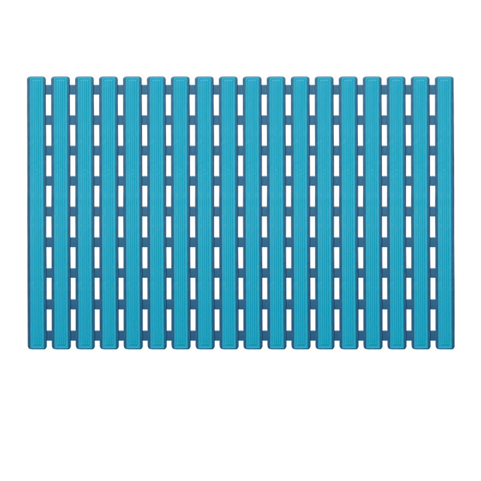 Alfombrilla de Bañera Cuadrada Azul Alfombrillas de Ducha Antideslizantes Alfombra de Baño TPE + PP con Orificios de Drenaje y Ventosas Seguridad Suave (40×63cm)
