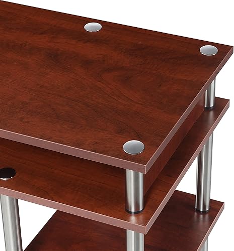 Miniatura 5 de Convenience Concepts - Escritorio Designs2Go para estudiante, montaje sin herramientas, con repisas, color cereza