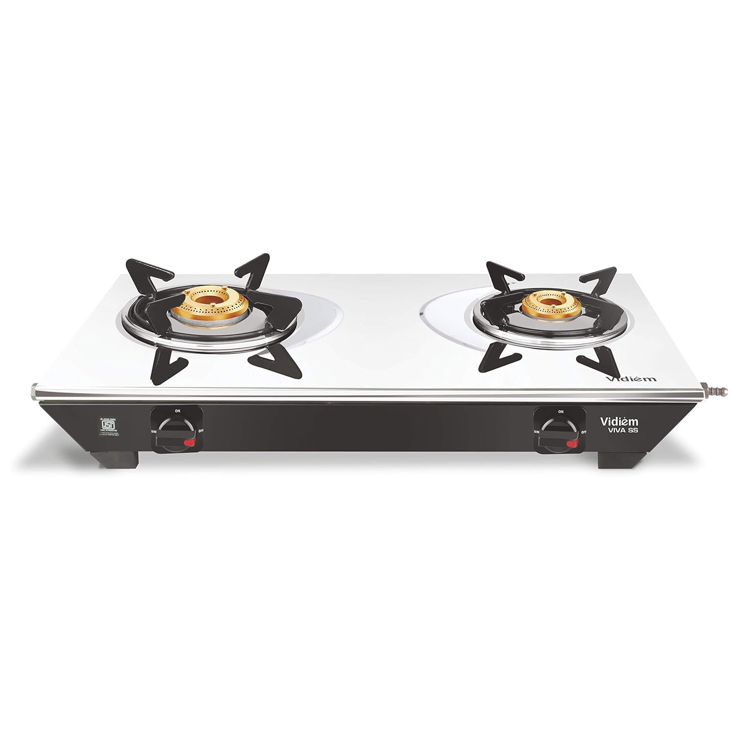 Vidiem Gas Stove SS2 196 A Viva (Silver & Black) 2 Burner Stainless