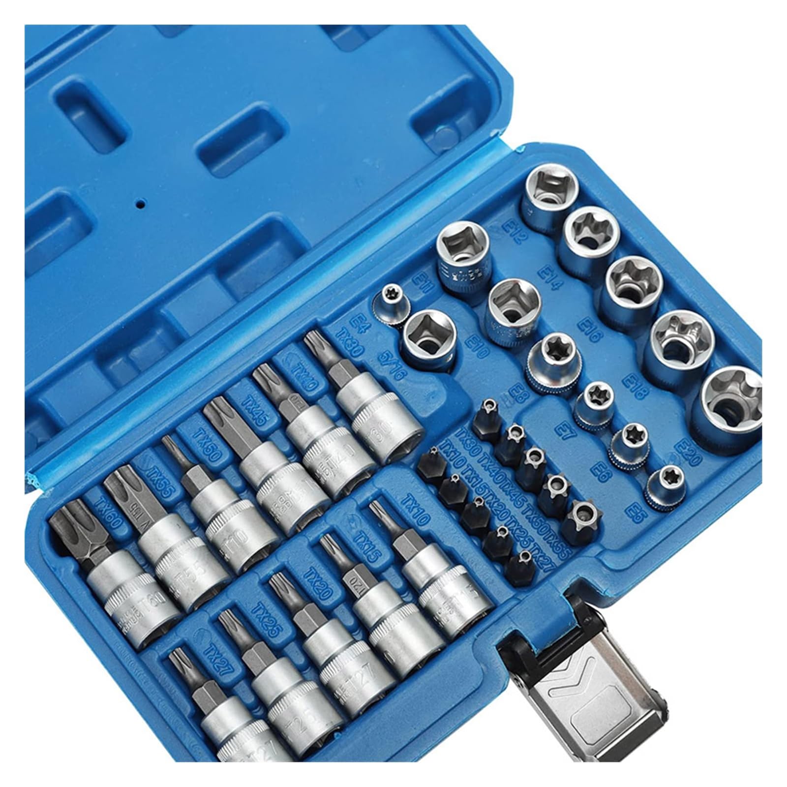 34 szt. Gniazda Torx Star i zestaw bitów Męskie/żeńskie Bity E-Security Drive Narzędzie ręczne Torque Star Socket