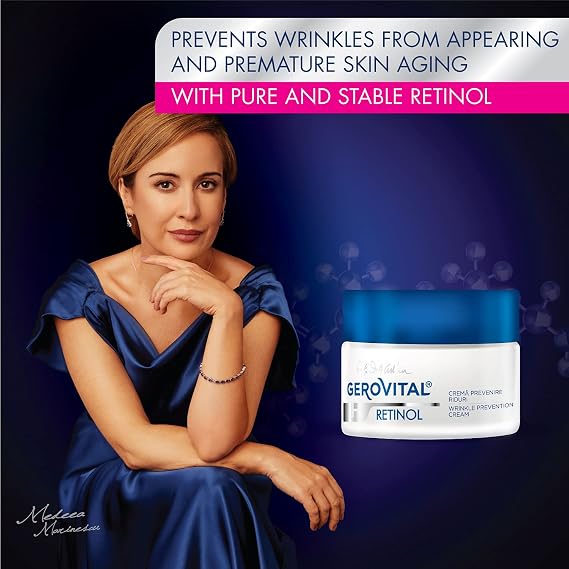 GEROVITAL RETINOL Anti Wrinkle Retinol Cream with Vitamin A and Vitamin E, contains Sepilift Complex, Anti Aging Face Moisturizer with Retinol, 50 mL