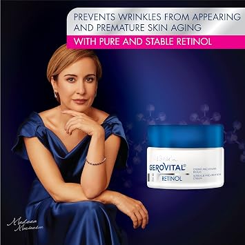 GEROVITAL RETINOL Anti Wrinkle Retinol Cream with Vitamin A and Vitamin E, contains Sepilift Complex, Anti Aging Face Moisturizer with Retinol, 50 mL