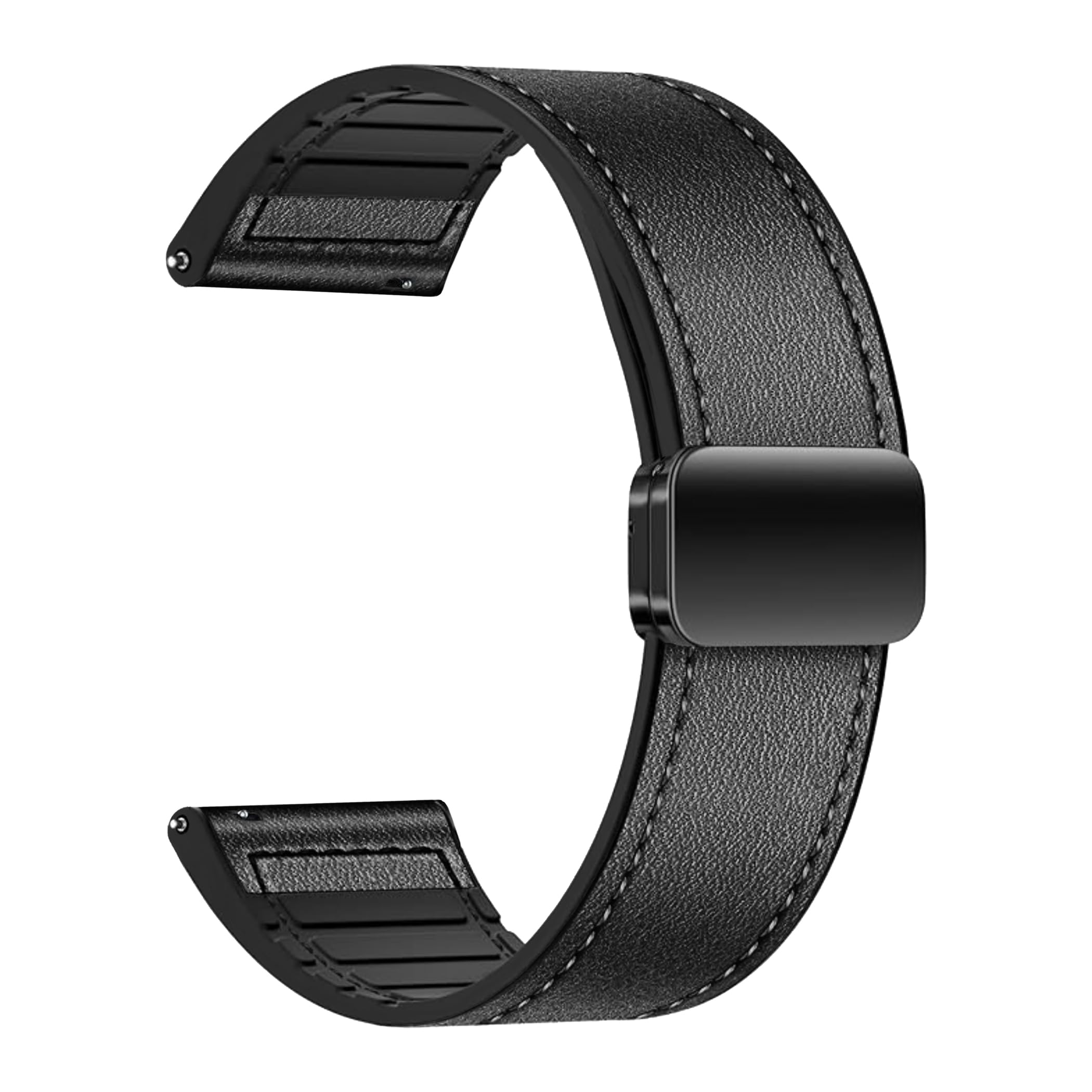 ACM Watch Strap Leather Magnetic Silicone 22mm compatible with Crossbeats Armour Pro Smartwatch Belt Luxury Band