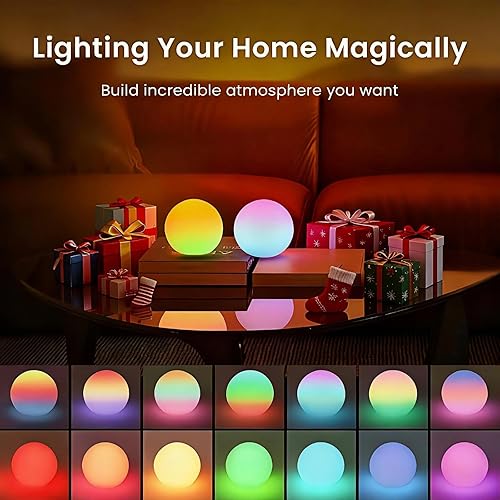 Miniatura 2 de LOFTEK Bola de luz flotante recargable para piscina, lámpara LED de 3 pulgadas, luz RGB que cambia de color para bañera de hidromasaje, luces LED