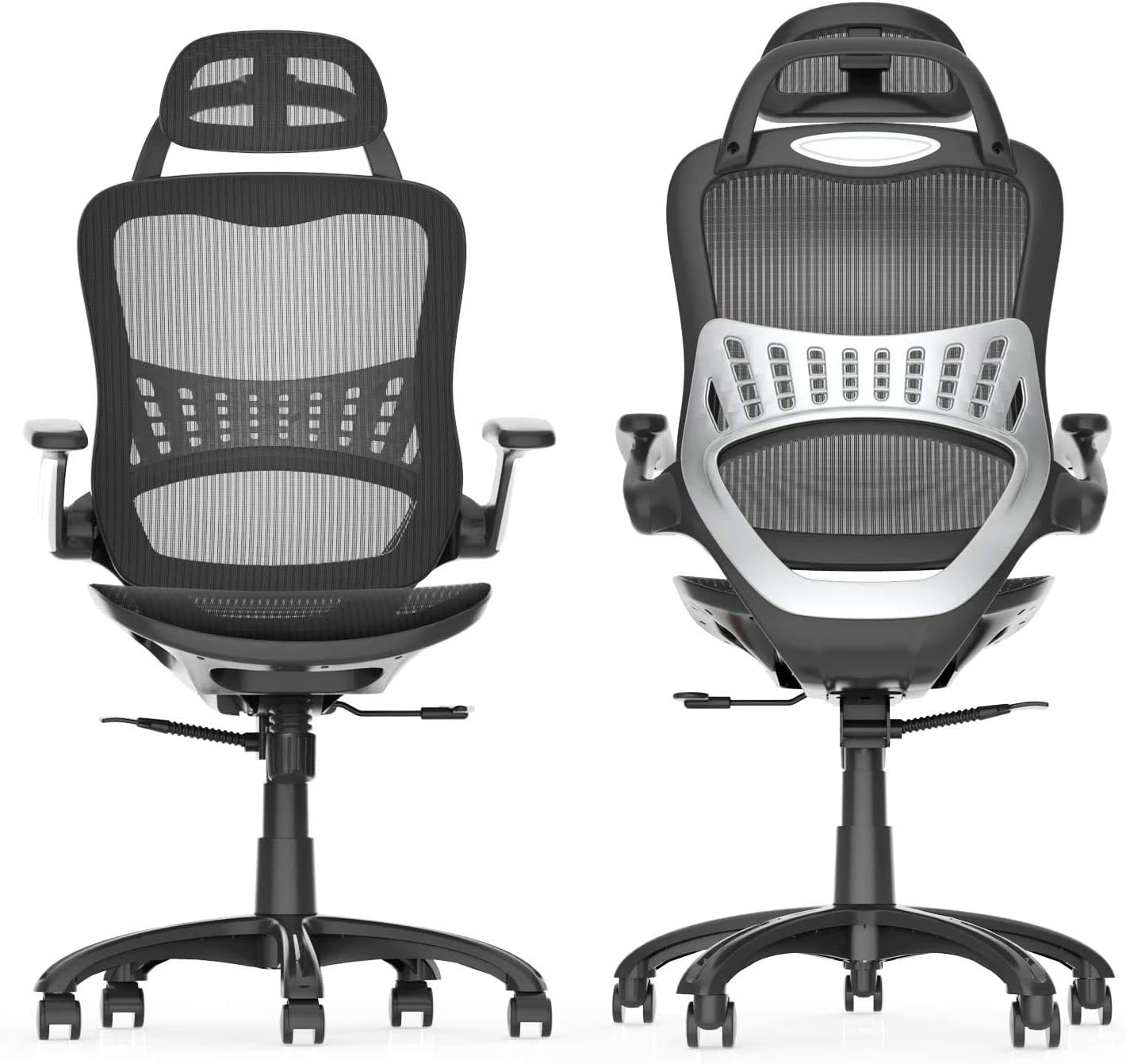 Ergonomic Office Task Chair,Desk Chair, High Back Executive Home Office Desk Chair with Arms Adjustable Height Back Lumbar Support Mesh Heavy Duty…: Kitchen & Dining