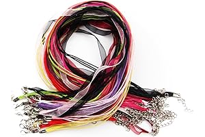 ALL IN ONE Organza Ribbon Waxen Cord with Lobster Clasp Necklaces for Pendants 43cm (17inch)