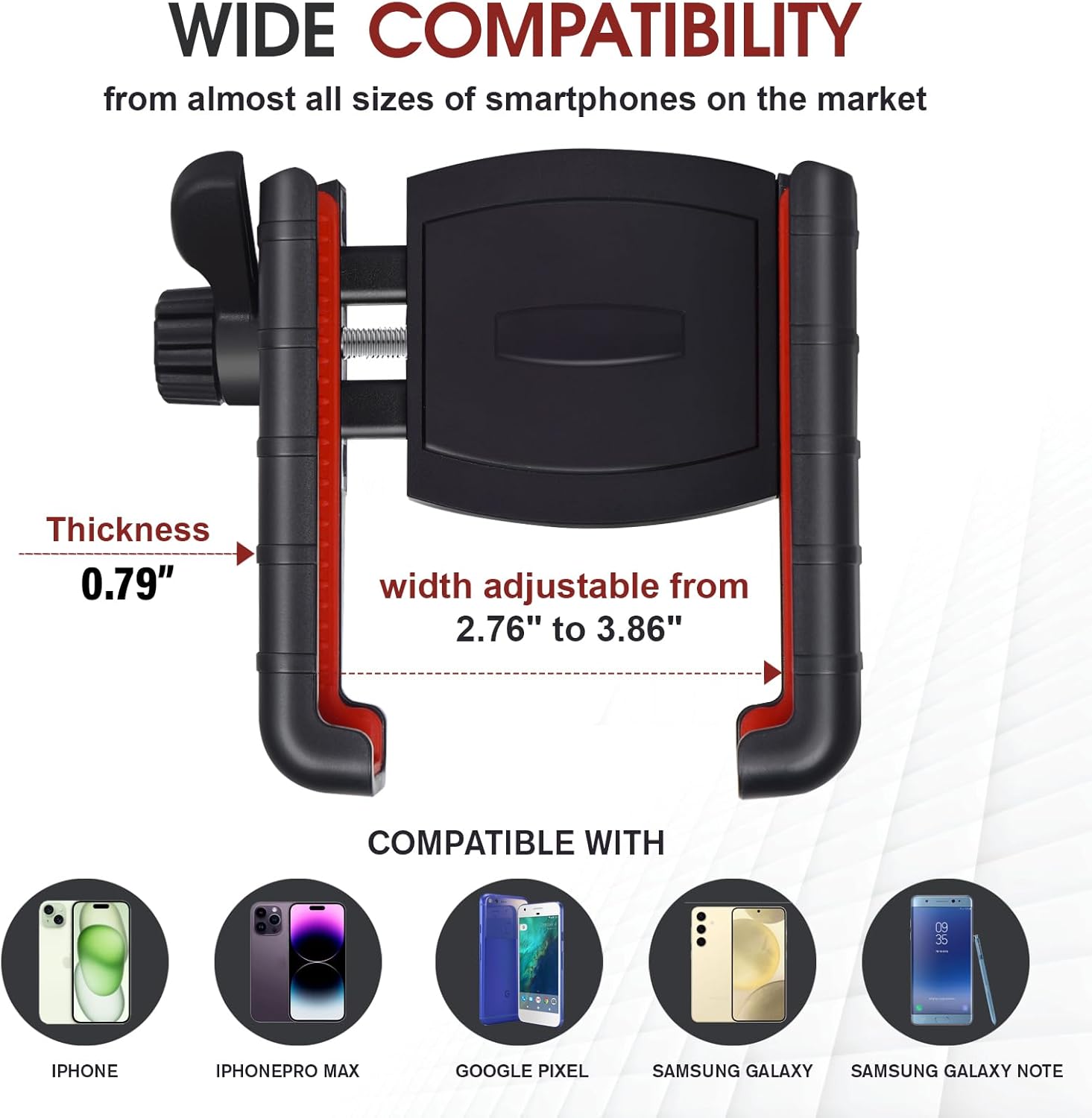 Upgraded Golf Cart Phone Mount Holder Compatible with EZGO/Club Car/Yamaha, [Big Phones & Thick Cases Friendly] Universal Phone Holder Compatible with iPhone/Galaxy/Google Pixel, All Smartphones - Image 3