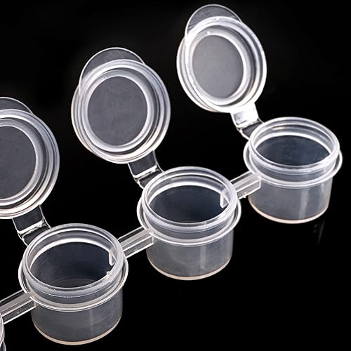 Miniatura 5 de ZEAYEA 100 tiras para 600 macetas, tiras de pintura, 0.1 fl oz/0.07 onzas, macetas vacías con tapas, recipientes de almacenamiento de plástico para