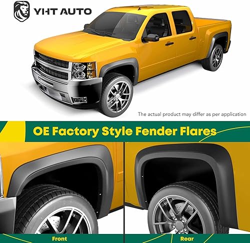 Miniatura 2 de YHTAUTO Juego de 4 guardabarros estilo fábrica original con kit de herrajes para Dodge Ram 25003500 2010-2018 (no compatible con modelos de cabina