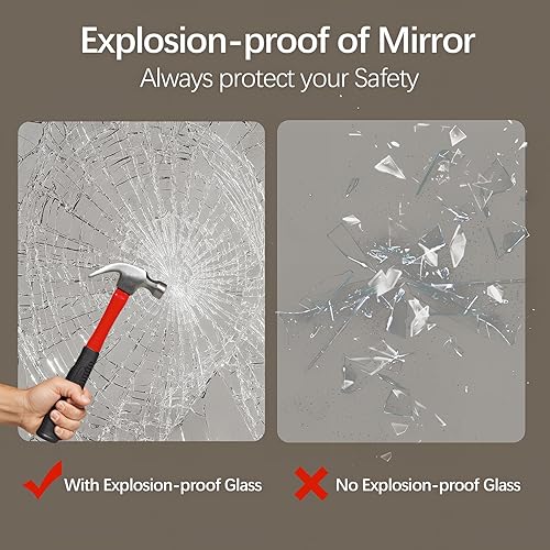 Miniatura 7 de Niccy Espejo retroiluminado LED redondo de 36 pulgadas con luces, marco dorado, espejo de tocador de baño iluminado para pared con antiniebla,