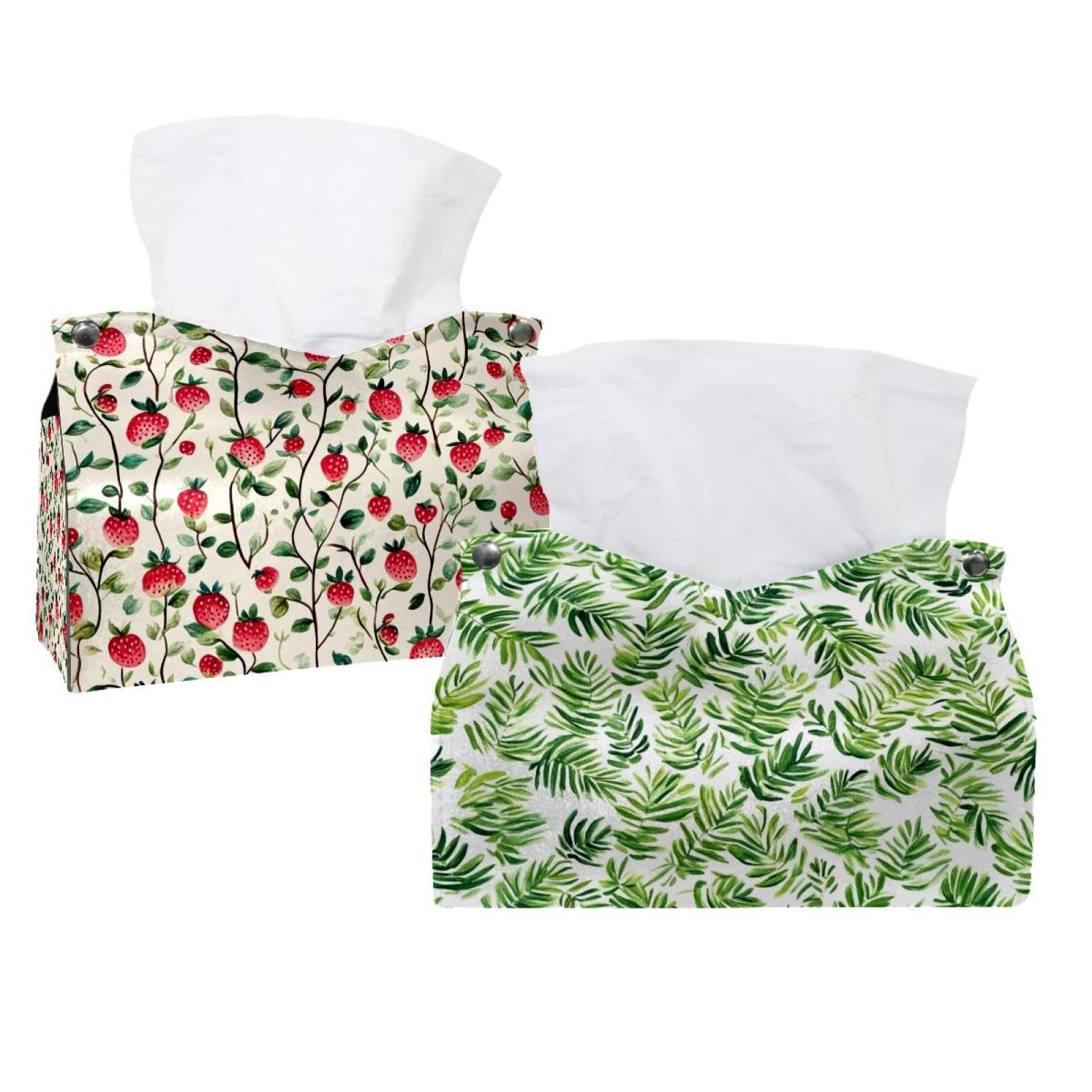 Boîte à mouchoirs verte tropicale Barth : rangez vos mouchoirs avec élégance sur vos tables