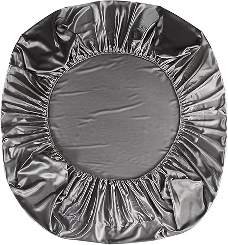 Miniatura 5 de Juego de sábanas de satén tamaño matrimonial, sábanas grises similares a la seda, juego de sábanas sedosas de lujo con 1 sábana bajera de bolsillo