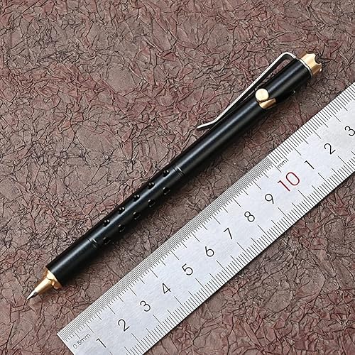 Miniatura 4 de EKLOEN Bolígrafo creativo con clip, bolígrafo Bolt Action Pen EDC Pocket Pen Signature Pen (negro)