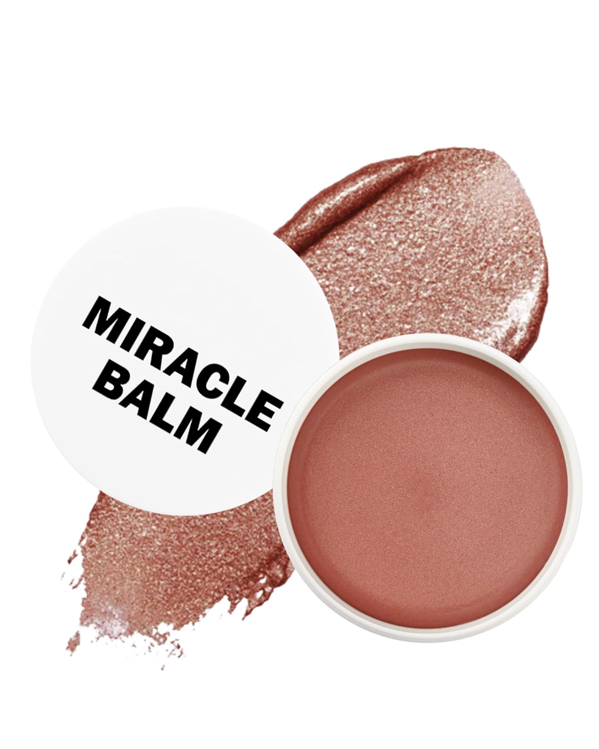 Miracle Glow Balm – Hydrating Tinted Cream Blush, Multi-Use Glow Face Balm Makeup for Cheek & Eye & Lip Tint, Creamy Lightweight Blendable Shimmer Blusher, Radiant Skin Finish, 03# Sheer Pink