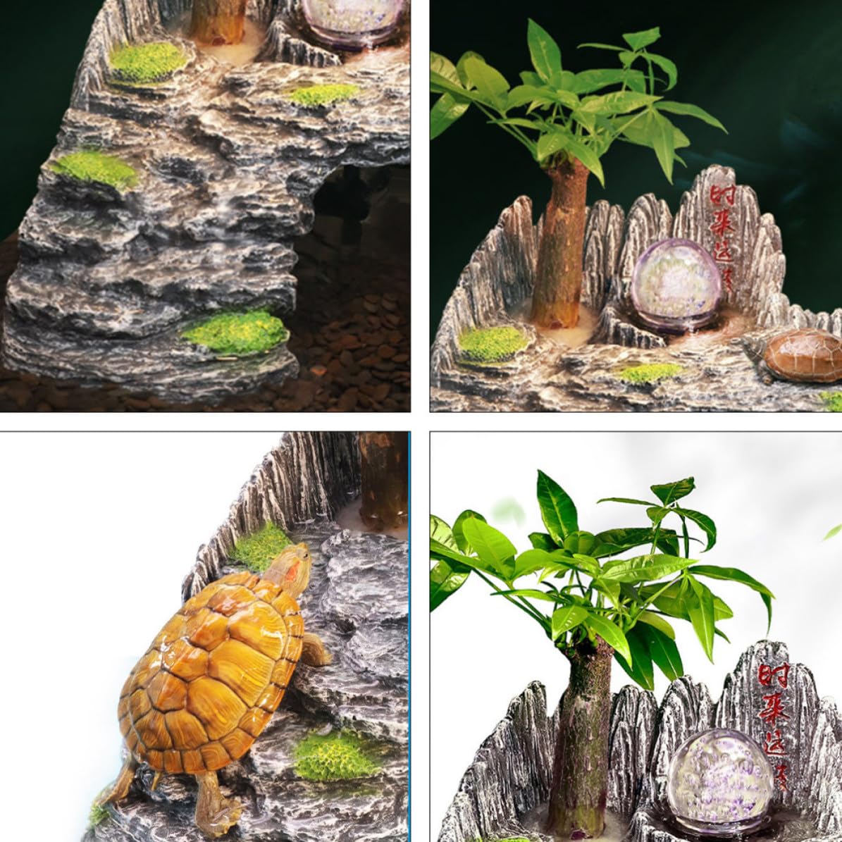Kletterplattform und Habitat Deko für Schildkröten Schräg und Kunstharz Gefertigt mit Langlebiger Sonnenplattform für Wasserschildkröten