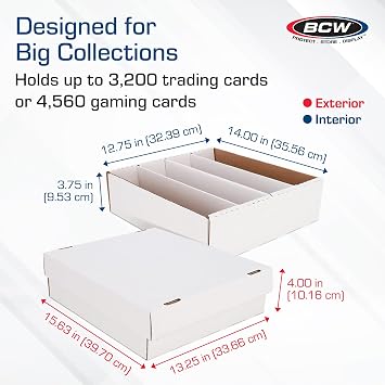 BCW Monster Box - 1ct Trading Card Storage Box | Holds 3200 Cards | Sports & TCG Card Organizer