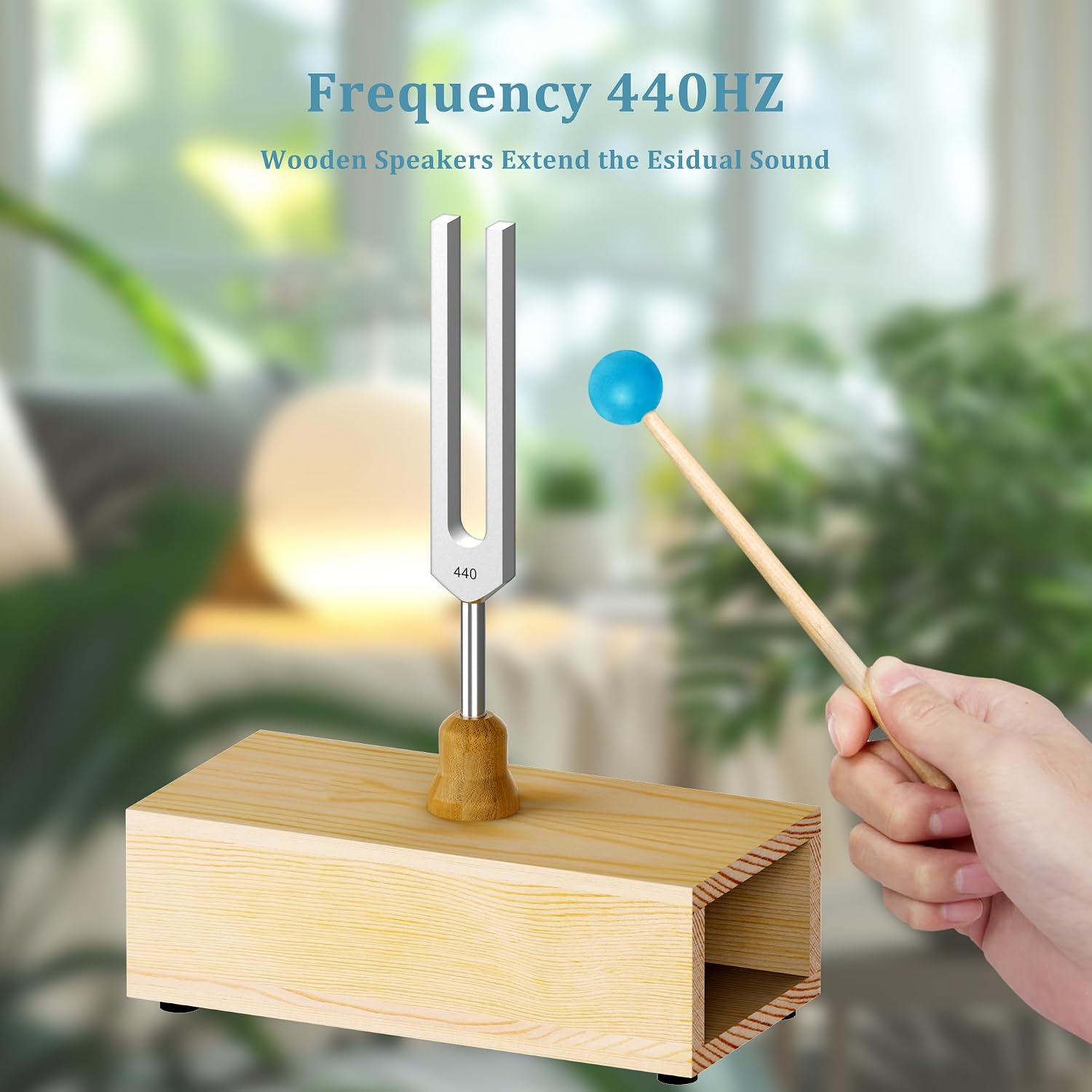 DiDiBirDi 440Hz、432Hz、417Hz 【バランス調整】 アルミニウム合金チューニングフォーク、レゾナンスボックスと木製ハンマー付き、