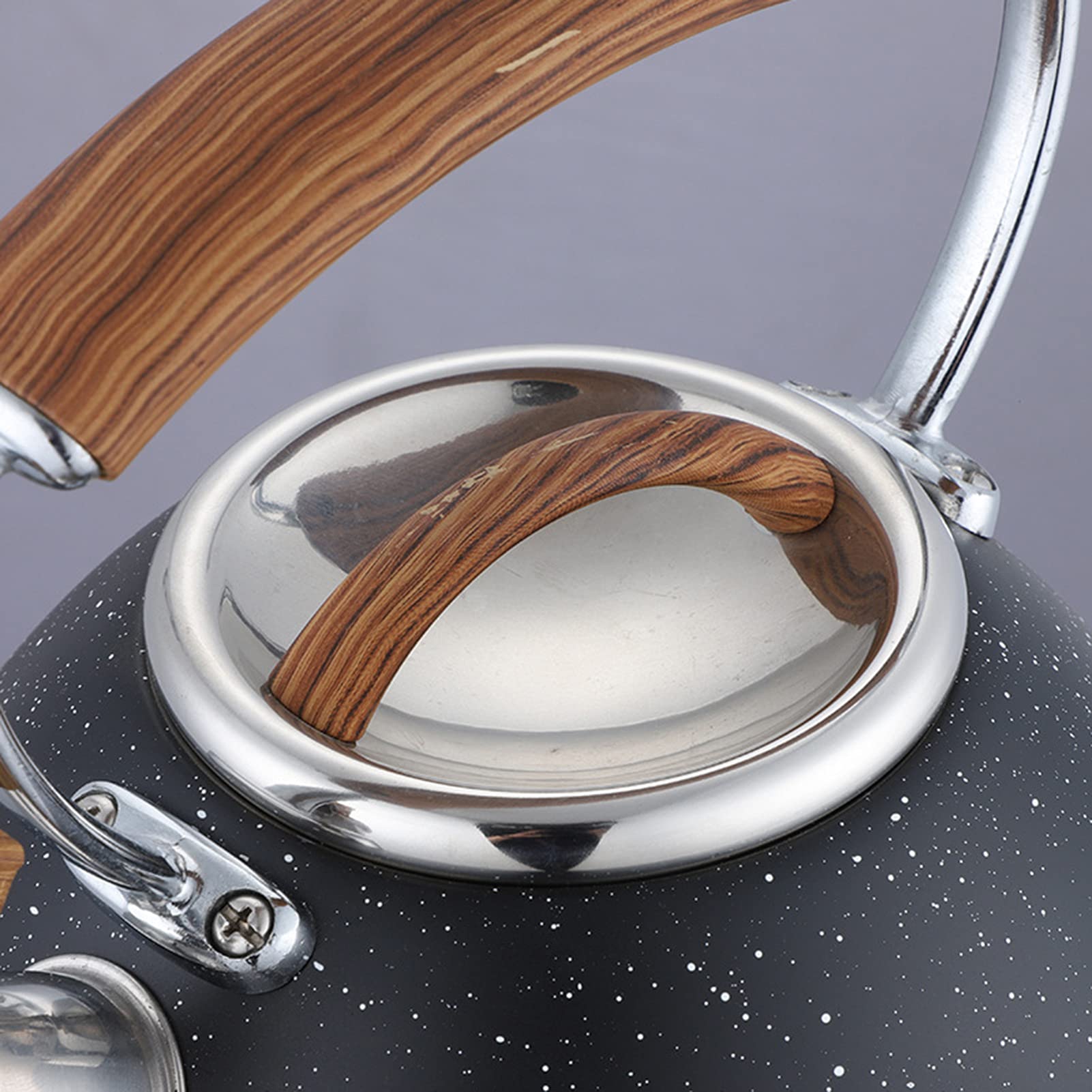 Bollitore a fischio | Piccola teiera in acciaio inox per piano cottura, 2,64 quarti antiruggine universale utensile da cucina per piano cottura elettrico in ceramica e alogeno
