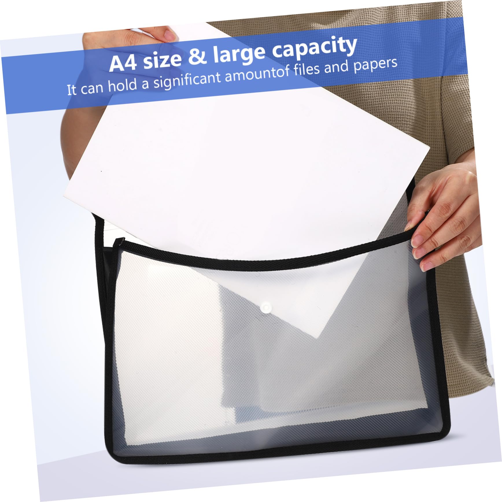 Homoyoyo 7pezzi Cartella Portadocumenti Trasparente Con Bottone Borsa Organizer Espandibile Per Documenti Con Tasca Per Etichette Per Ufficio e Casa