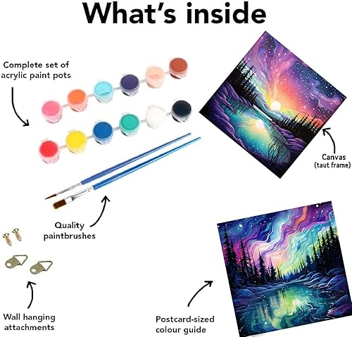 Miniatura 8 de FQOVKYN Kit de pintura por números para adultos, fácil puesta de sol para adultos, kits de pintura por números para principiantes, pintura por