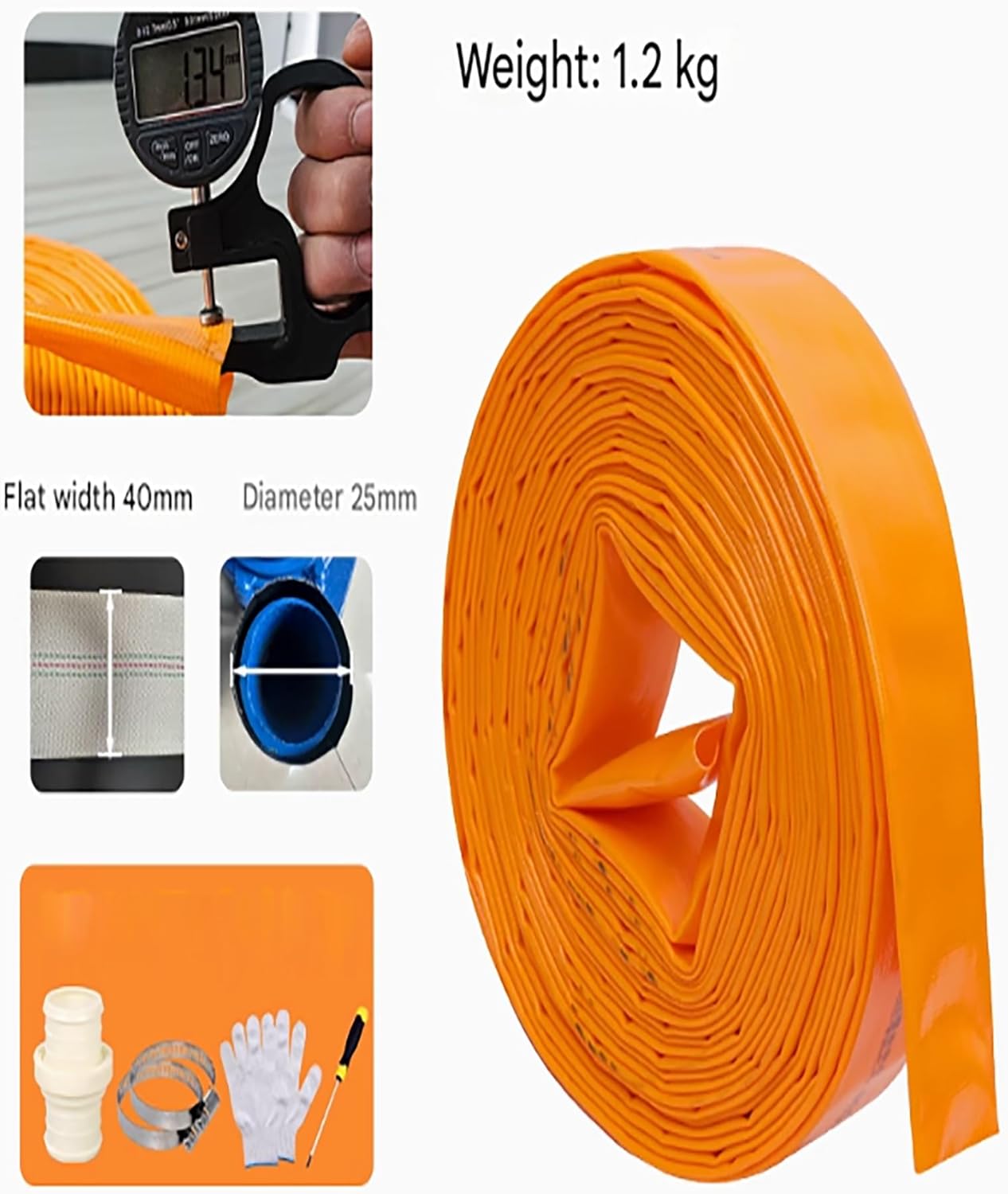 1" Swimming Pool Pump Hose,Pool Backwash Hose,for Sump Pump Discharge,Heavy Duty Pool Drain Hose for Inground Pool, Filter Pump Water Drainage,Clamp(25meter)