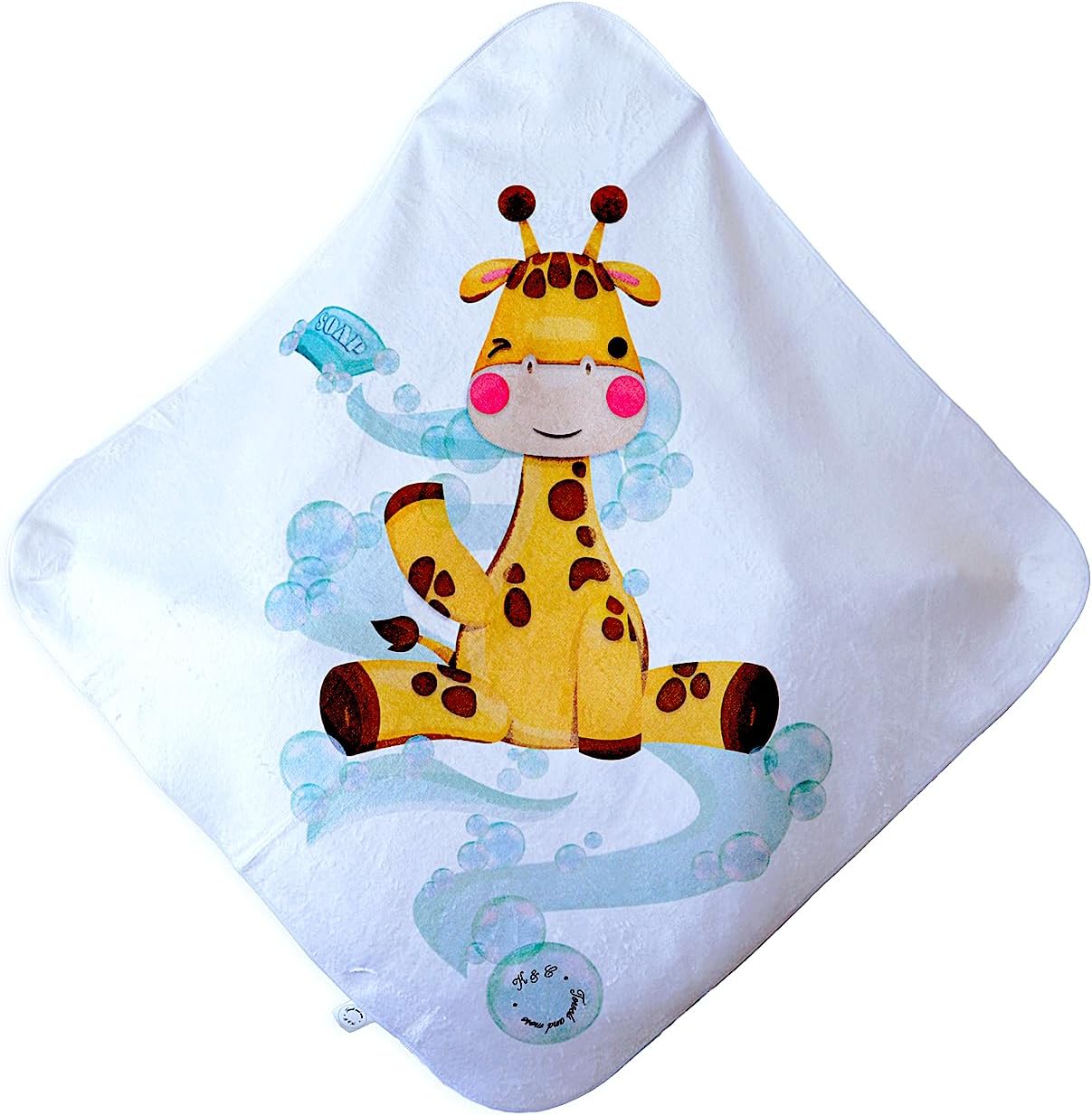 K & C Towels and more. Hooded Baby Towels/Baby Towel and Washcloth- 2 Pack/Bath Essentials/Baby Towel/Soft Plush Towels (Giraffe and Soap).