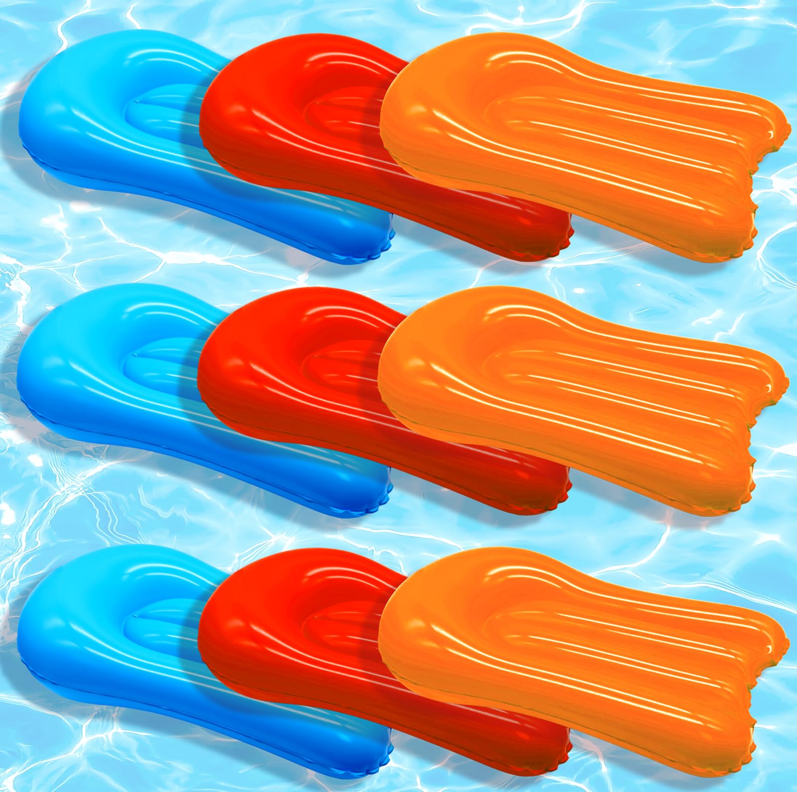 9 Pcs Inflatable Bodyboards for Slip Water Slide,Portable Surfboard for Outdoor Lawn Water Slide