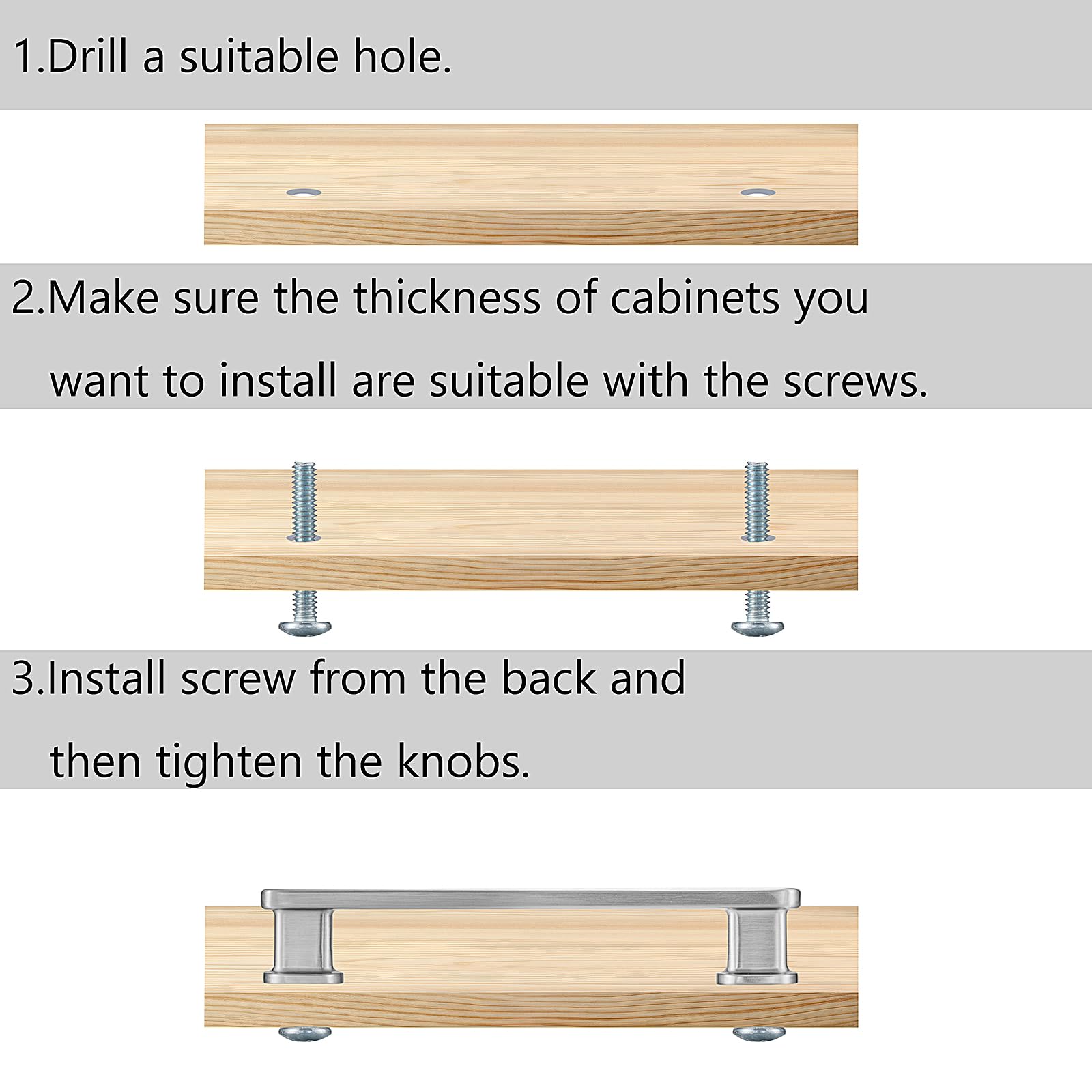 Paquete de 20 tiradores de gabinete de 6-1/4 pulgadas (160 mm) de aleación de aluminio sólido de níquel cepillado para muebles, cajones y cocina.