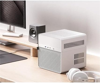 Compatible for JONSBO N2 NAS Server Small Case - Aluminum All-in-One Chassis, Supports 5 Hard Disks & SFX Power for Home Office(N2 White)