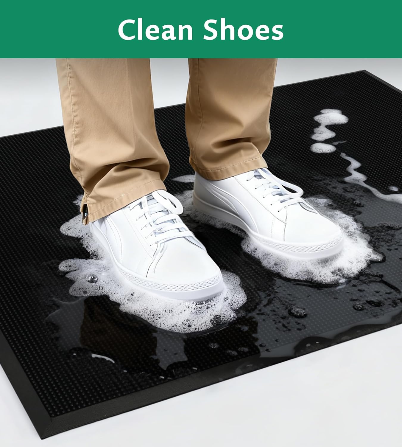 jxgzyy Commercial Outdoor Rubber Mat, 32'' x 39'' Heavy Duty Door Mat, Non Slip Dirt Traping Mat for Entrance, Patio, Outside - Image 3