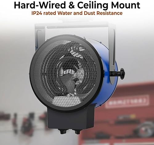 Miniatura 5 de Comfort Zone Garaje industrial eléctrico de 5,300 W, 240 V montado en el techo, calentador de espacio utilitario, NEMA 6-30R, cuerpo de acero,