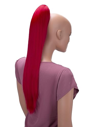 CAISHA 24 "Hairpiece Cola de caballo Clip en la extensión de pelo largo recto rojo H636