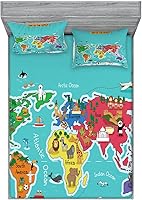 Vista 306 de Lunarable Grey Fitted Sheet & Pillow Sham Set, Pattern with Random Footprints Paw Traces Pet Legs Friendly Cats and Dogs, Decorative Printed 3 Piece