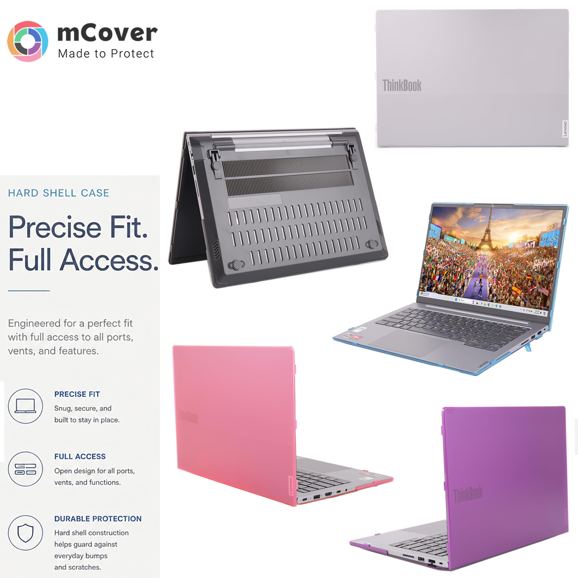 mCover Étui Uniquement Compatible avec Lenovo ThinkBook 14 G6/G7 Series Windows 2023~2025 14" (ne Fonctionne Pas avec d'autres modèles Lenovo) – Noir