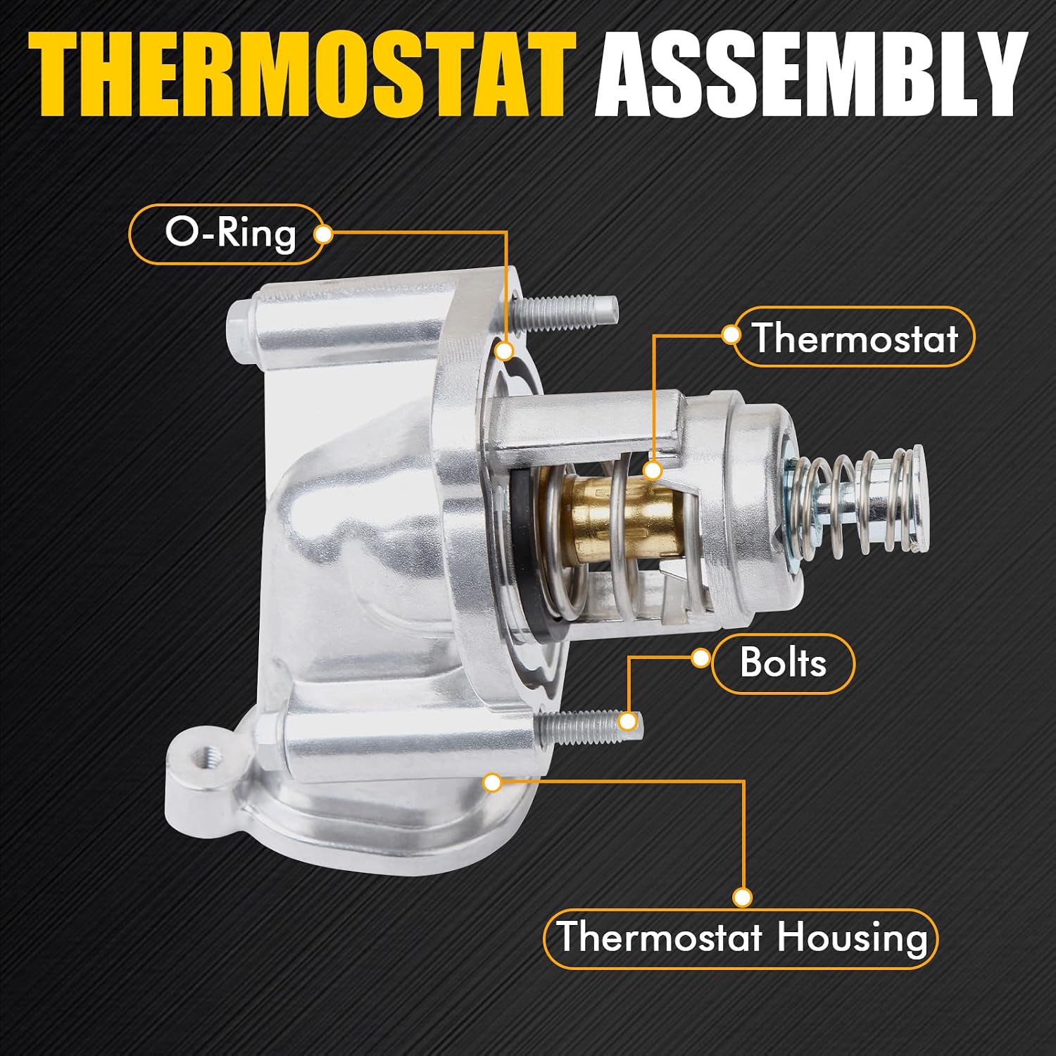 Engine Thermostat Housing Compatible with 2020-2022 Cadillac CT5 2016-2022 Chevy Camaro 2017-2022 Chevy Colorado 2017-2022 GMC Canyon 2016-2019 Cadillac CTS 3.0L 3.6L Replace 12678784