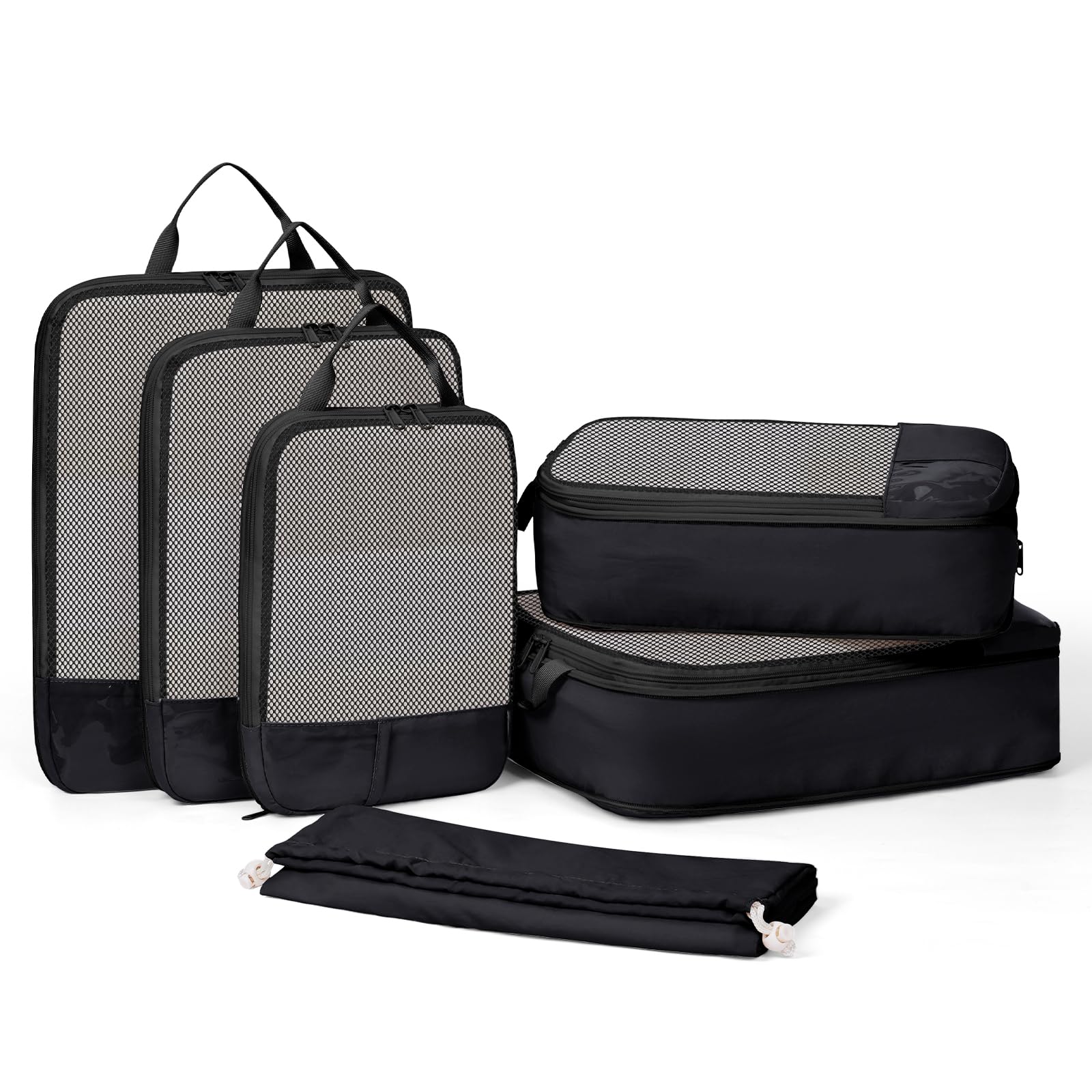 Narwey 6 Teilige Kompression Koffer Organizer Compression Packing Cubes Koffer Organizer Kompression Packwürfel Rucksack Travel Essentials for Damen