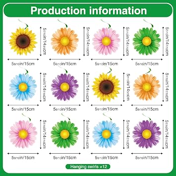 Spring Party Decorations, Hello Spring Decor include 2Pc Hello Spring Banner and 24Pc Hanging Spring Decorations, Flower Hanging Decorations Spring Decorations for Home Office Classroom
