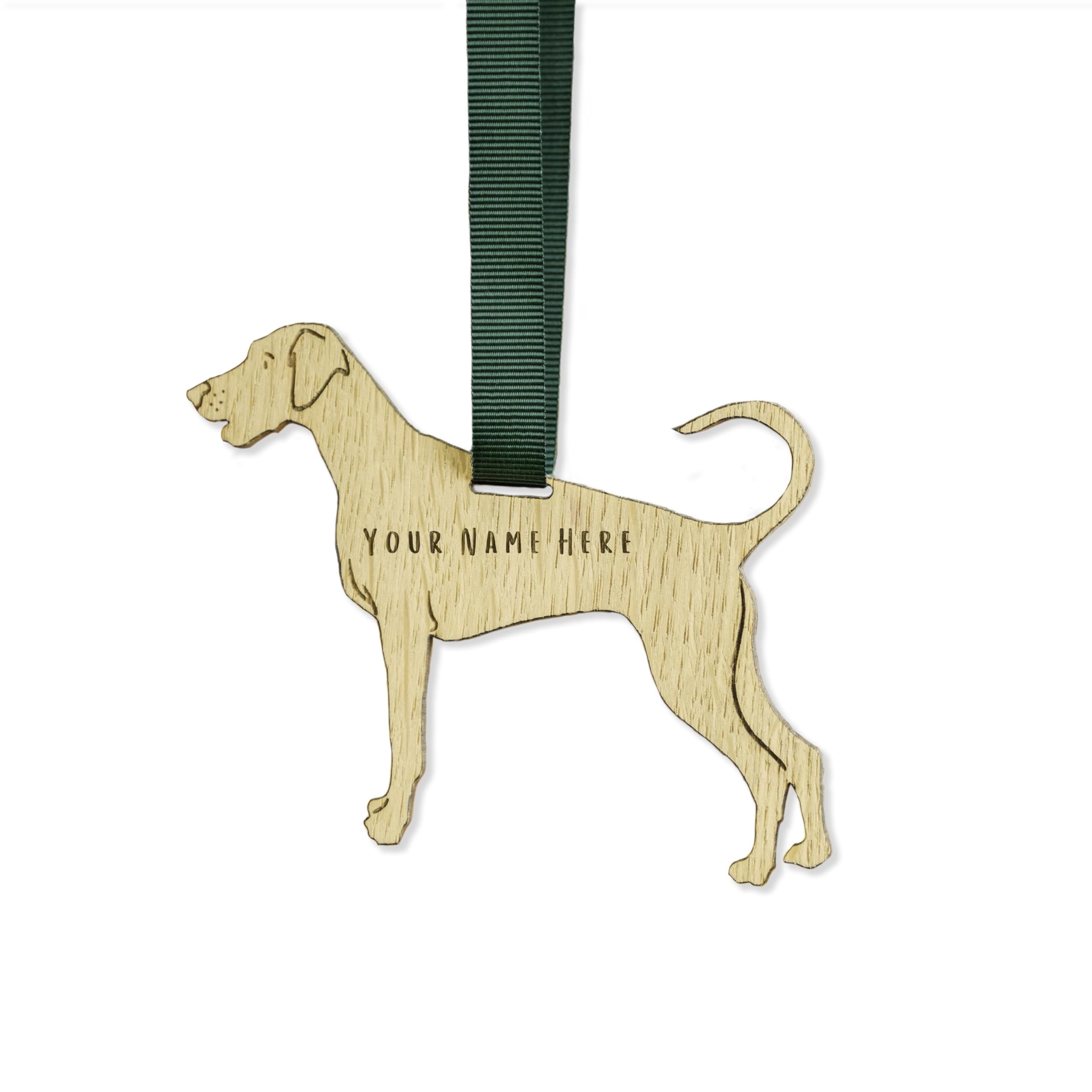 "Manta Makes Personalised Dog Christmas Decorations, wooden dog lover gifts for dog lovers, range of over 50 breeds, personalised pet memorial gifts, best dog Mum gifts (Weimaraner)"