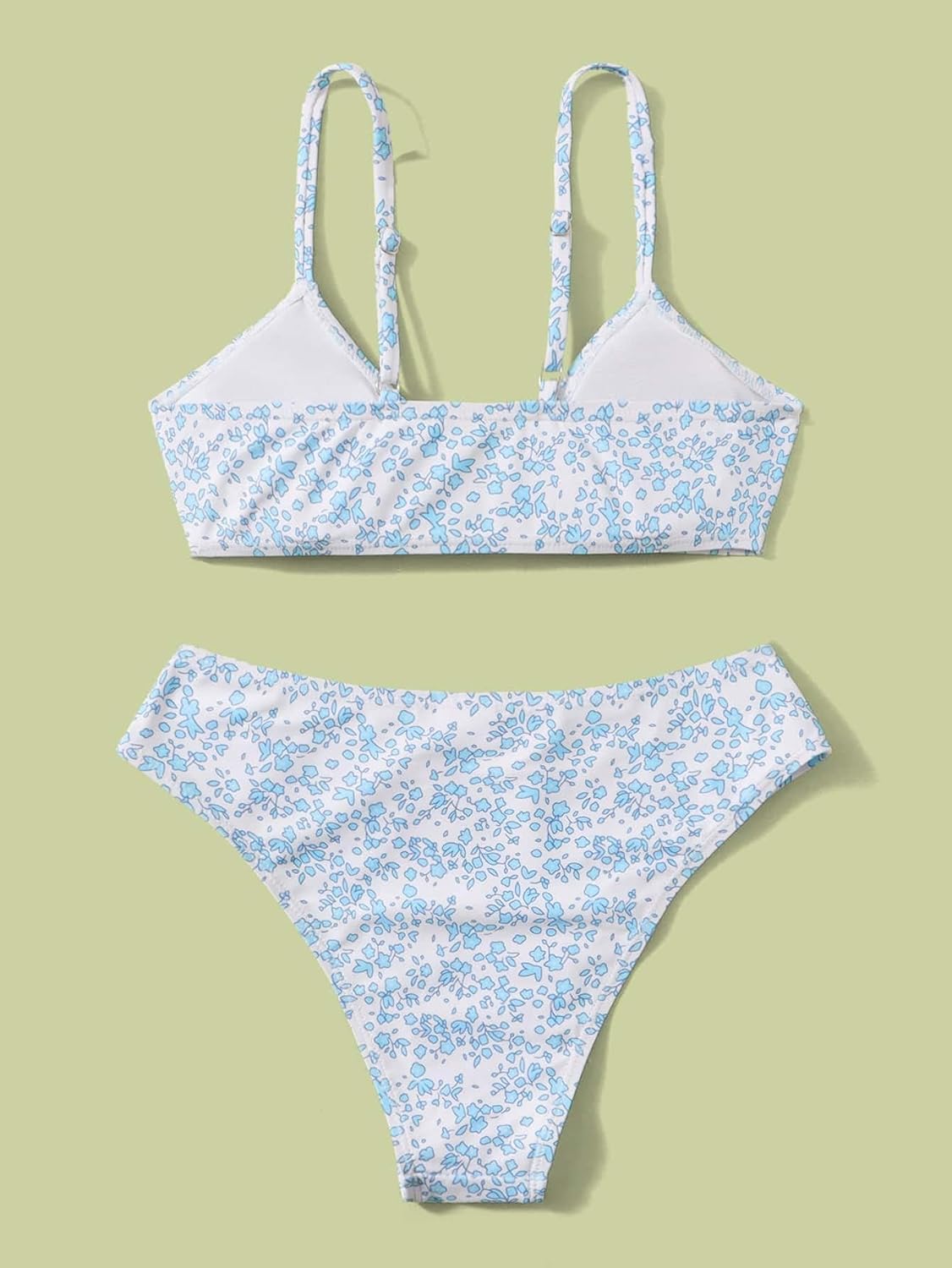 QJQ Girl's 2 Piece Swimsuits Disty Floral Ring Linked Bathing Suit Cute Bikini Sets - Image 4