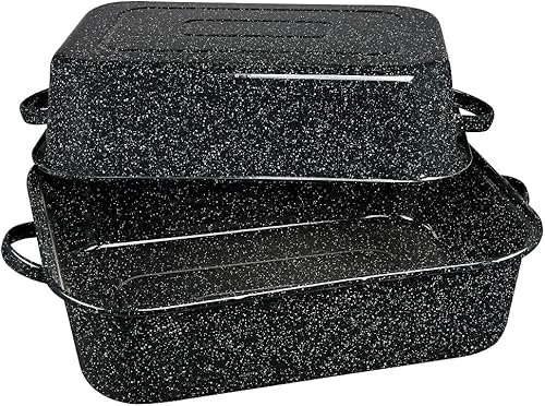 Columbian Home Products 0511-3 rustidora rectangular negra con tapa 21 pulgadas Negro Black Speckle