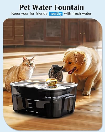 Miniatura 2 de lesotc - Dispensador de agua para perros de 338 oz10 L, fuente de agua para perros, de acero inoxidable, fuente de agua para perros grandes y