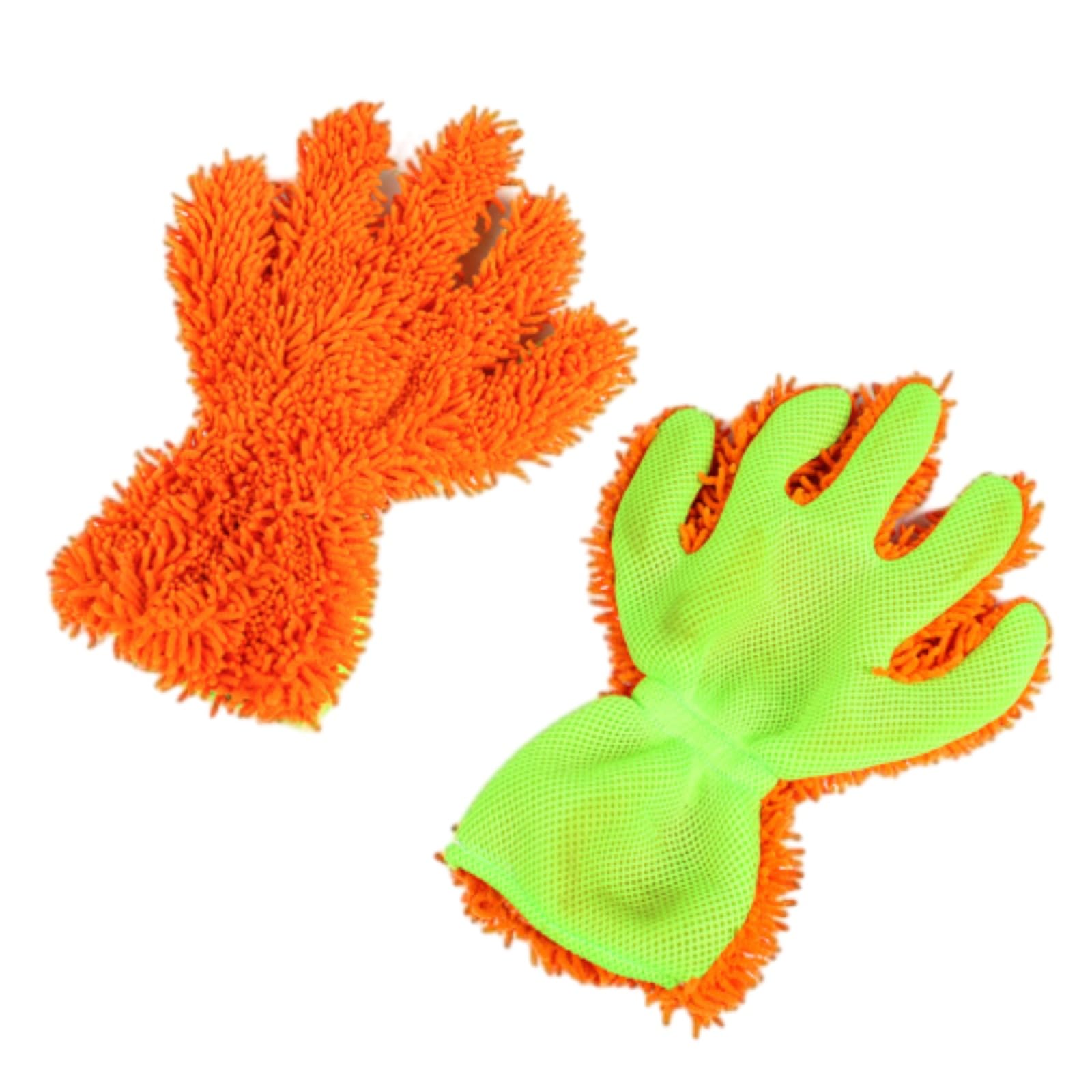 Moedweuo 5 Finger Car Wash Gloves, 3Pcs Microfiber Chenille Car Cleaning Mitt, Scratch-Free Automotive Detailing Wash & Dry Towel Glove for Cars, Trucks and SUVs