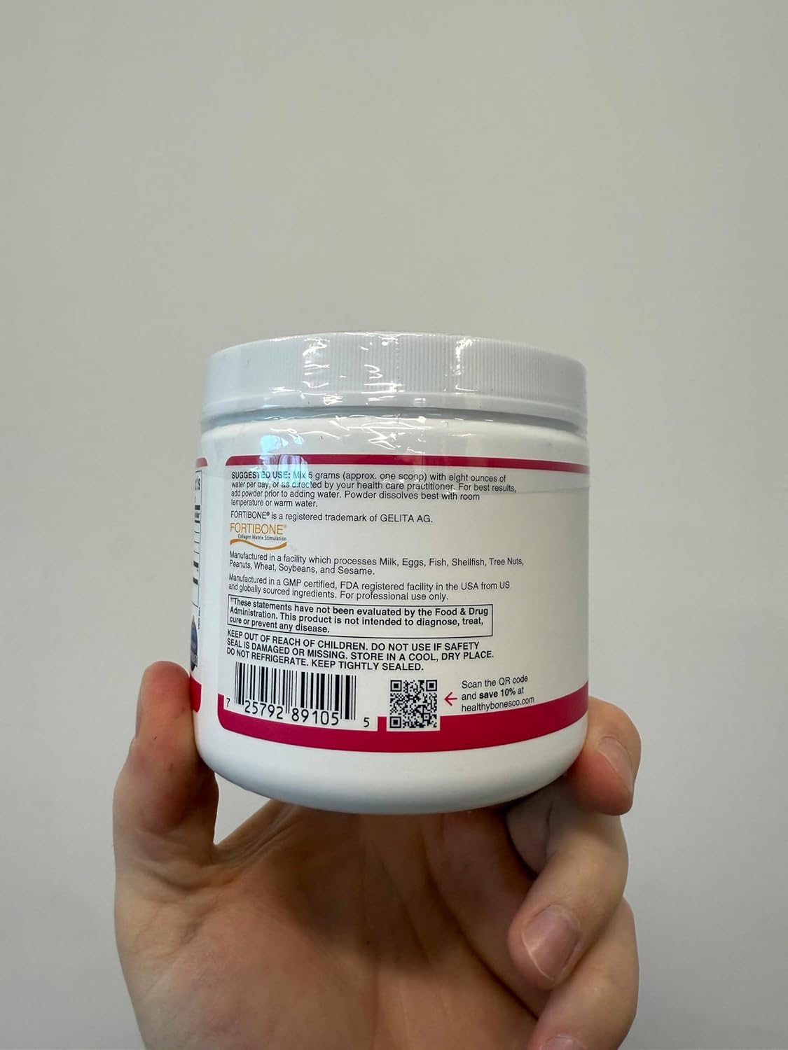 FORTIBONE Collagen Peptides Essential Bone Builder Hydrolyzed Collagen Powder for Women & Men, Clinically-Supported for Bone Strength & Density, Gluten Free & Dairy Free - Unflavored (30 Servings) - Image 9