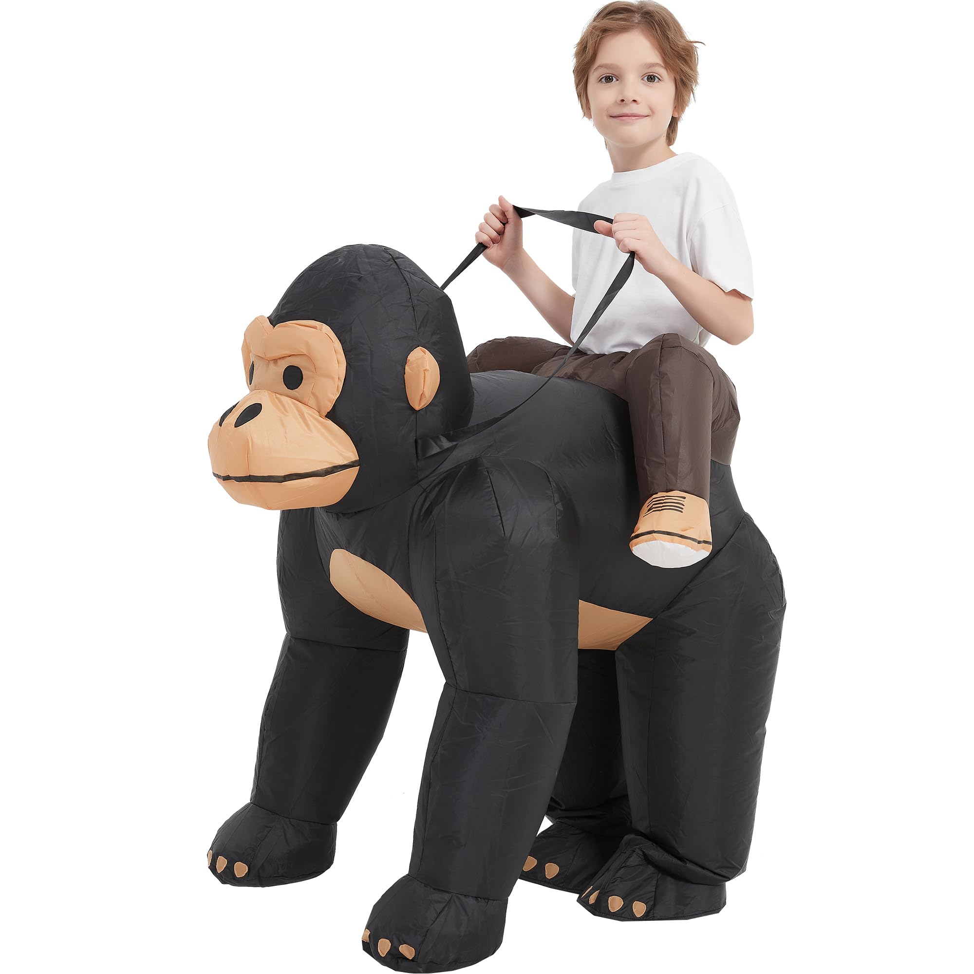 One Casa Inflatable Gorilla Costume for Kids,Blow Up Ride Animal Suit