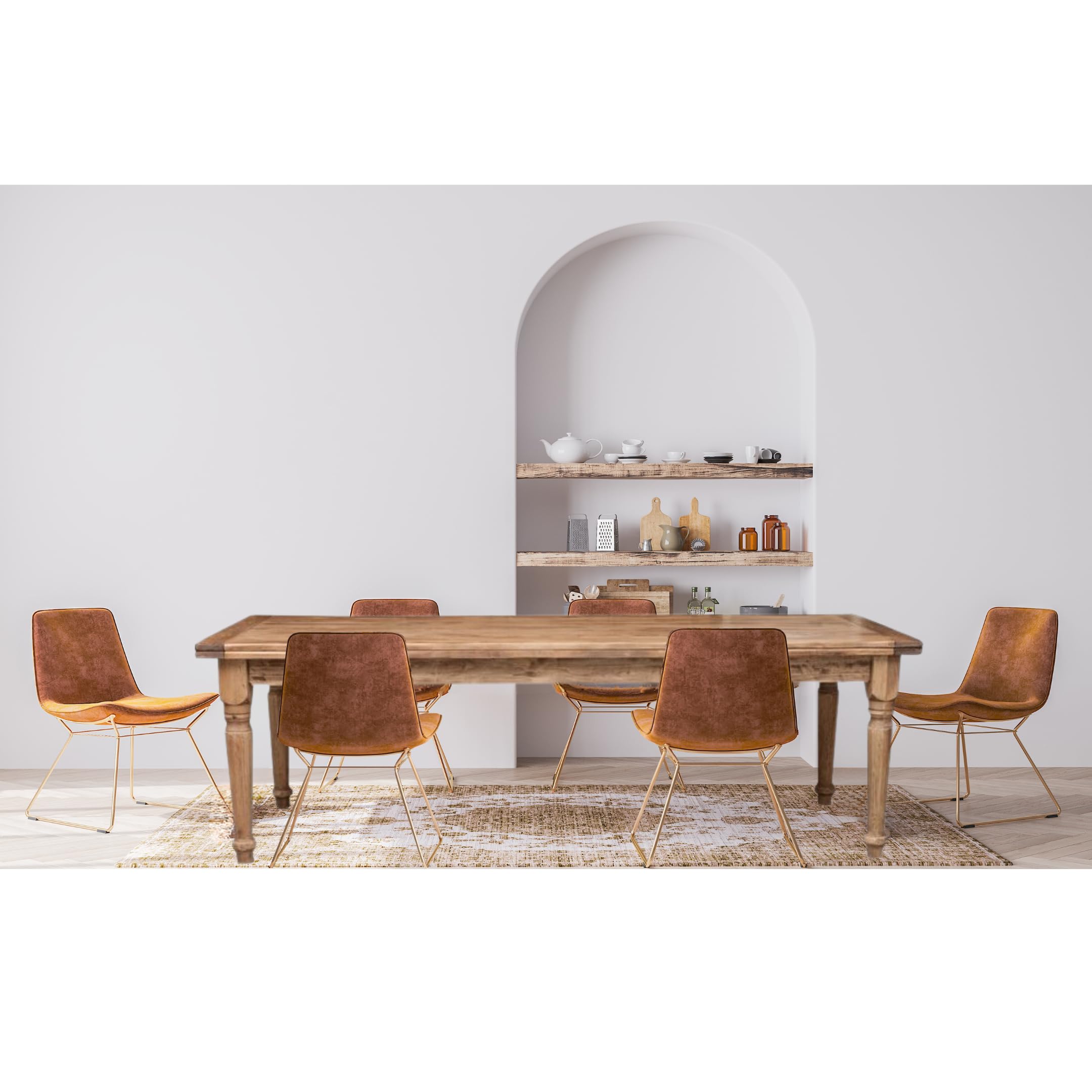 Biscottini Rozkładany stół do jadalni 250 x 100 cm | wysuwany stół kuchenny z litego drewna