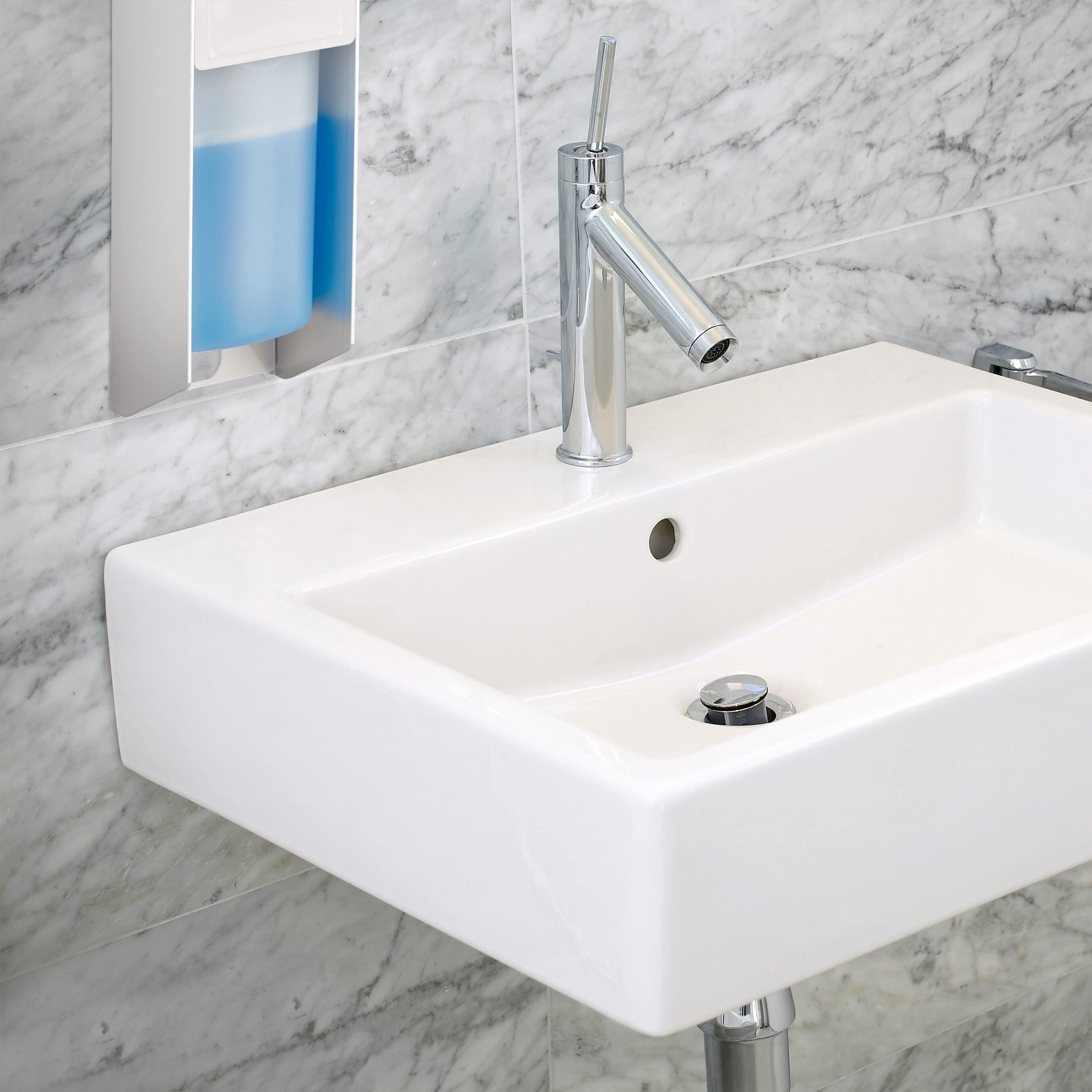 10x Dispenser Sapone 500 ml, Erogatore Disinfettante Fissaggio a Parete, Dosatore Bagno, Portasapone Gomito, Bianco