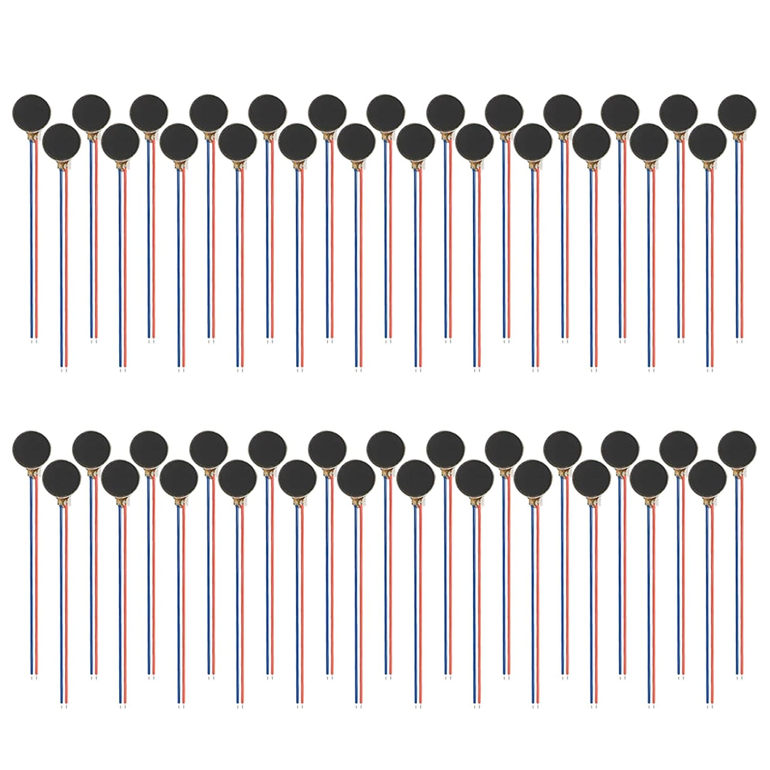 50pcs Mini Vibration Motors 10x2mm Flat Coin Button-Type Vibrating Motor 10000rpm Self Adhesive Vibration Motor DC 3V for DIY Mobile Cell Phone Pager Tablet Toys