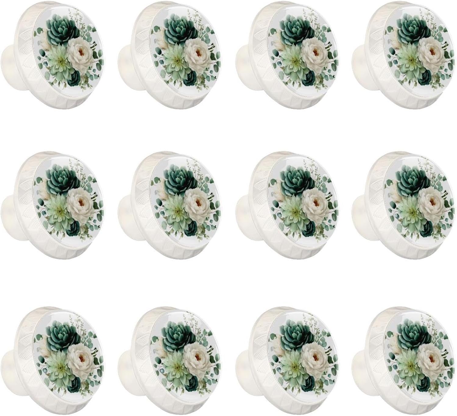 Black Base Skeleton Pattern (3) Decorative Cabinet Knobs, Crystal Glass Drawer Knobs with Screws for Kitchen Bathroom Dresser Wardrobe